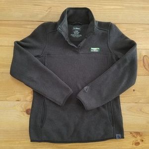 L.L. Bean Women's Black Sweater Fleece Small